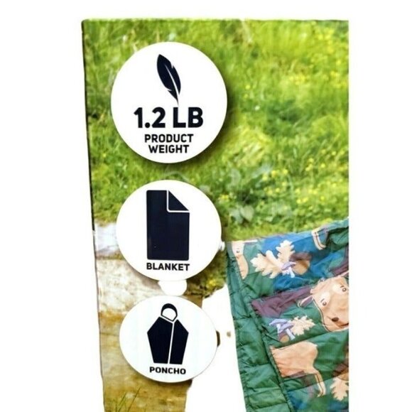 OS Junior Poncho Sleeping Bag Blanket Carry Case Zipper Pouch Moose Print NEW - Picture 8 of 10